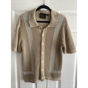 Mansfield Men's Tan Casual Button Down Shirt